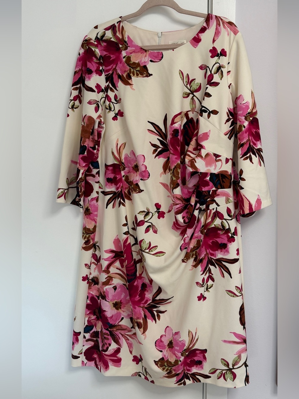 Eliza J Cream & Pink Floral Women's Dress size 18W
